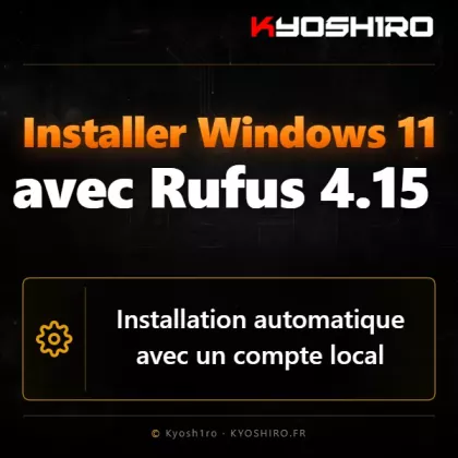 Installer Windows 11 automatiquement avec Rufus 4.15 et un compte local