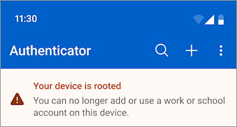 Microsoft Authenticator bloque les comptes pro sur les téléphones jailbreakés ou rootés