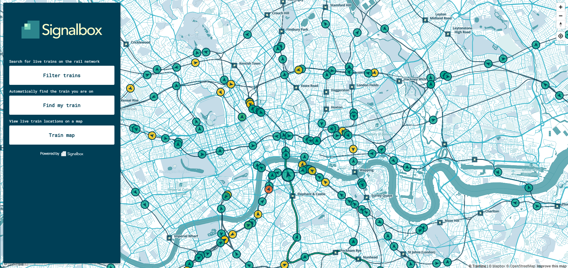signalbox.io | carte des trains